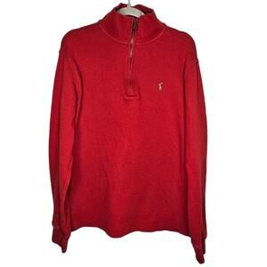 Polo Ralph Lauren 3/4 Zip Collared Long Sleeve Polo Shirt Large 14-16 Boys